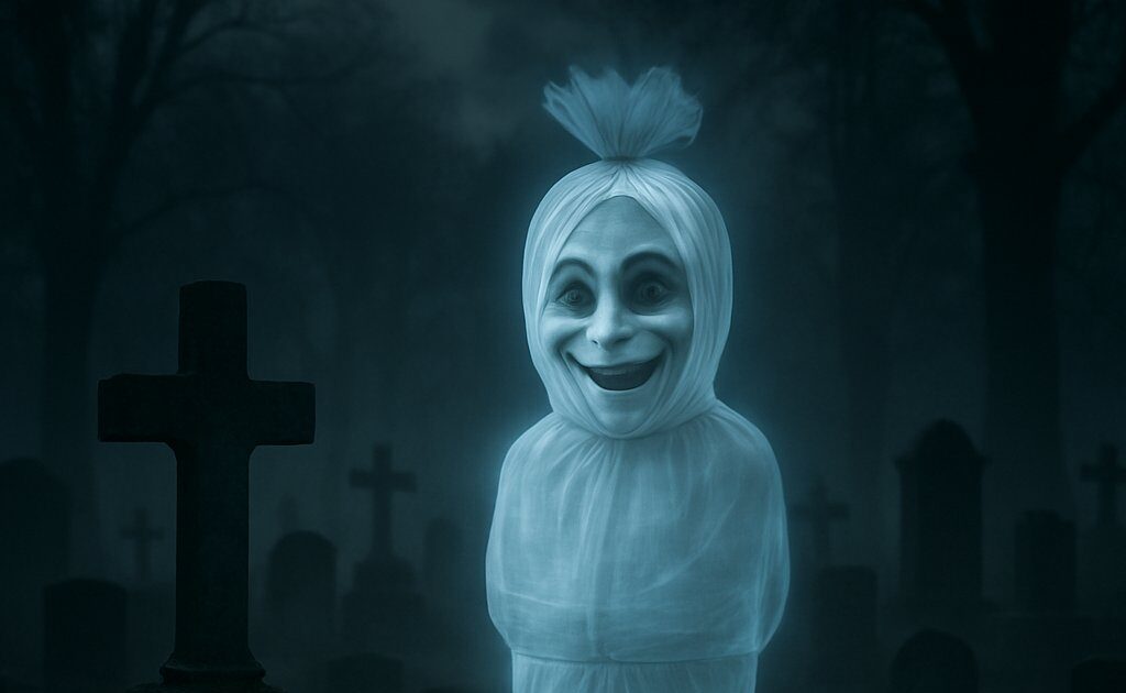 Ilustrasi Cerita Horor Mumun: Pocong Bohay yang Bikin Merinding